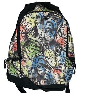 Marvel‎ Comics Backpack School Laptop Bag 2012 Ironman Hulk Spiderman 18 in Long